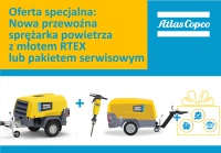 Kampania ATLAS COPCO - sprężarka powietrza z młotem RTEX lub pakietem serwisowym